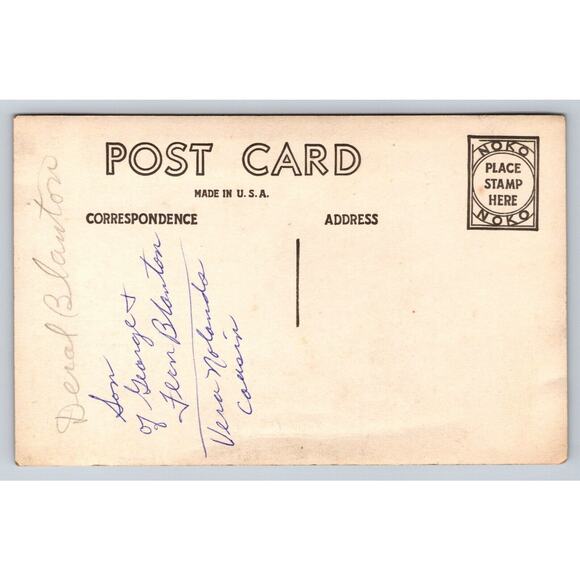 RPPC Studio Photo Old Postcard Cute Banker Boy Best Dress Clothes Deral Blanton - Picture 2 of 2